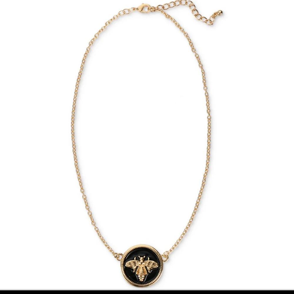 Charter Club Gold Tone Black Fly Pendant Necklace